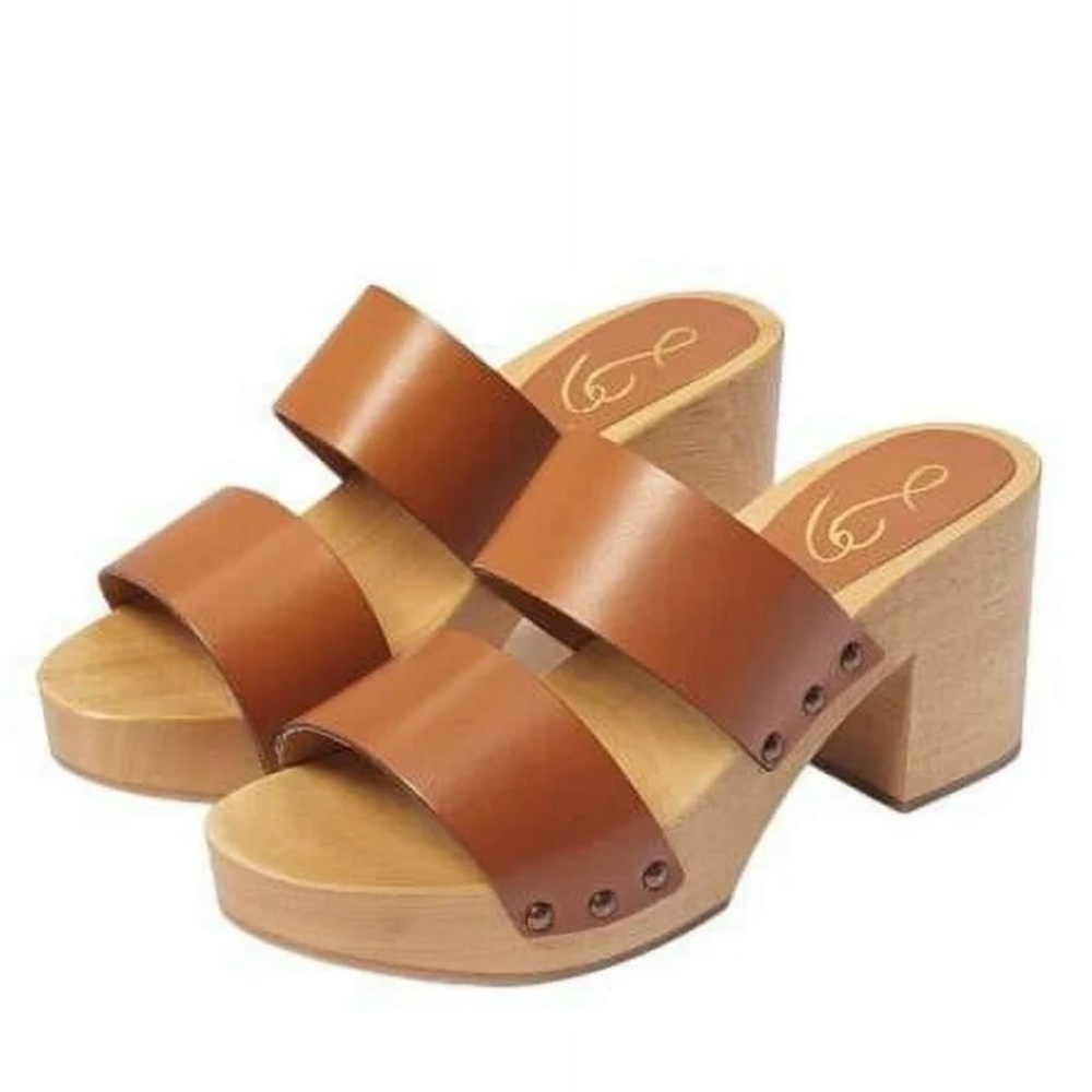 NEW Sam Edelman Brandy Slip On Platform Block Heel Sandals Size 9